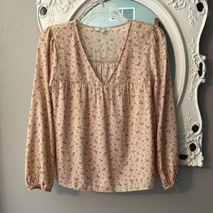 Madewell Floral V Neck Blouse Size S